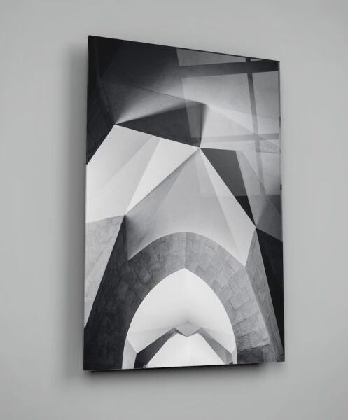 Mimari Geometrik Şekiller Cam Tablo