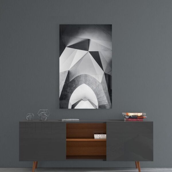 Mimari Geometrik Şekiller Cam Tablo