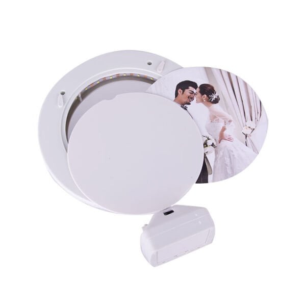 Sihirli Led Ayna Fotoğraf Çerçevesi Kristal Yuvarlak 20x24 cm