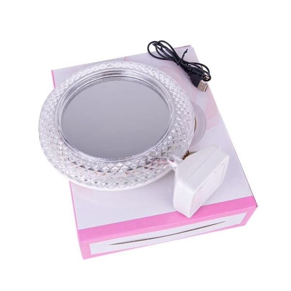 Sihirli Led Ayna Fotoğraf Çerçevesi Kristal Yuvarlak 20x24 cm