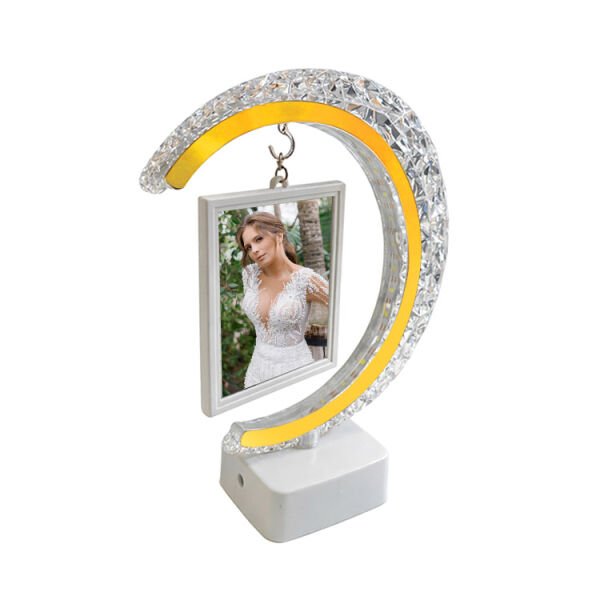 Ledli Kristal Hilal Fotoğraf Çerçevesi 21x25 cm