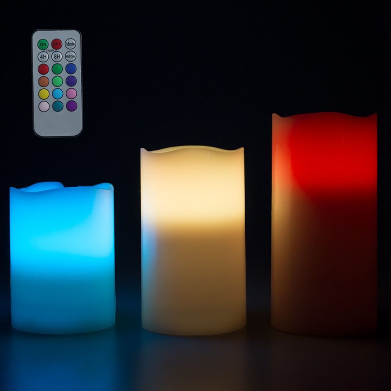 3'lü Dekoratif Uzaktan Kumandalı Led Mum Seti