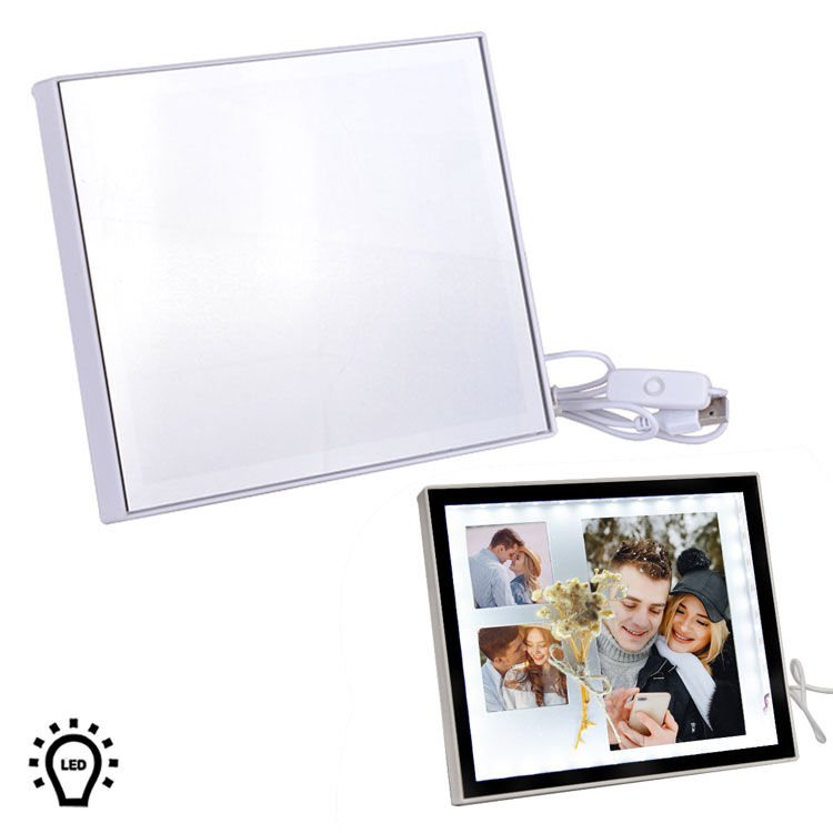 3 Fotoğraflı Sihirli Led Ayna Fotoğraf Çerçevesi 21x18 cm