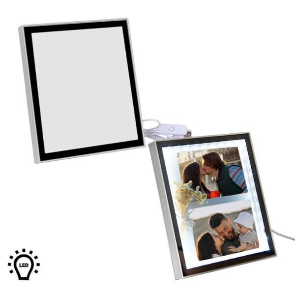 2 Fotoğraflı Sihirli Led Ayna Fotoğraf Çerçevesi 18x21 cm