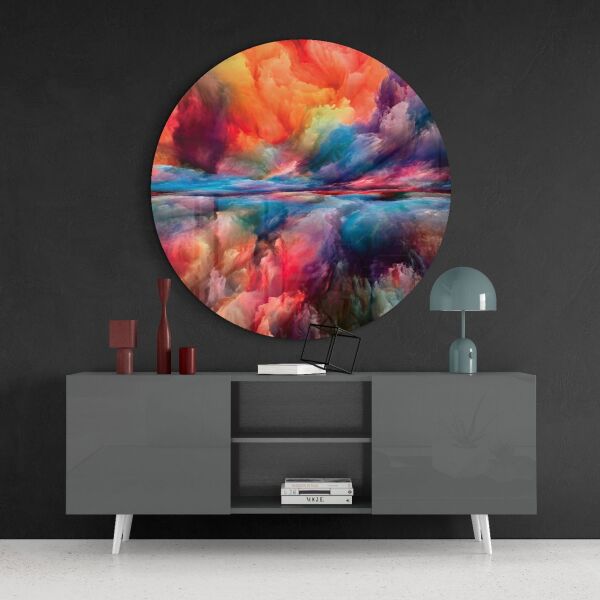 Renkli Patlama Cam Tablo