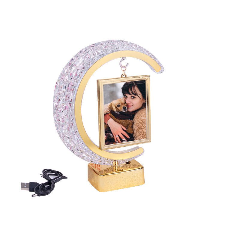 Ledli Kristal Hilal Fotoğraf Çerçevesi Dikdörtgen 20x25 cm