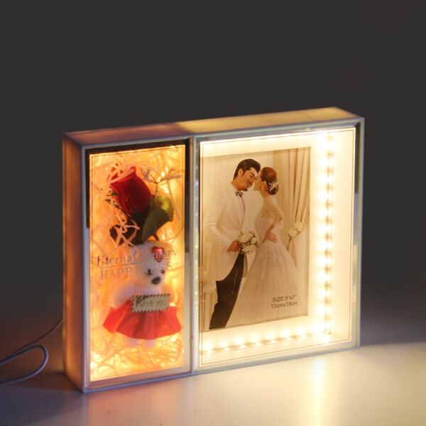 3D Led Işıklı Ayıcıklı Fotoğraf Çerçevesi 28x23 cm