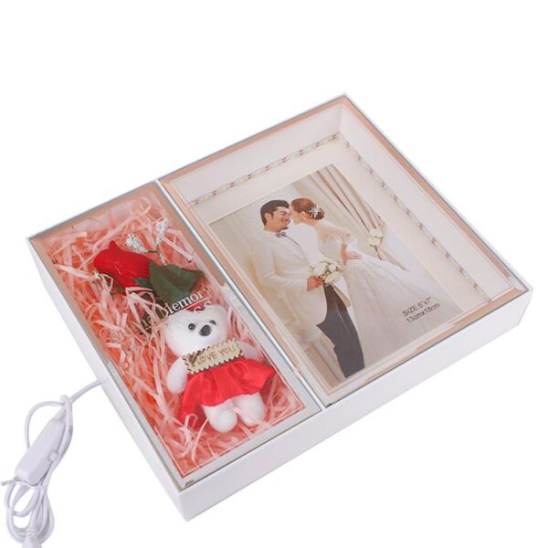 3D Led Işıklı Ayıcıklı Fotoğraf Çerçevesi 28x23 cm