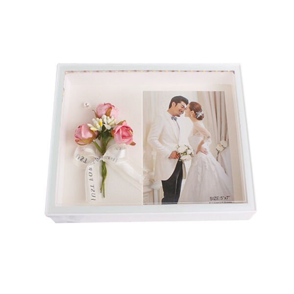 3D Ledli Çiçek Buketli Fotoğraf Çerçevesi 24x19 cm