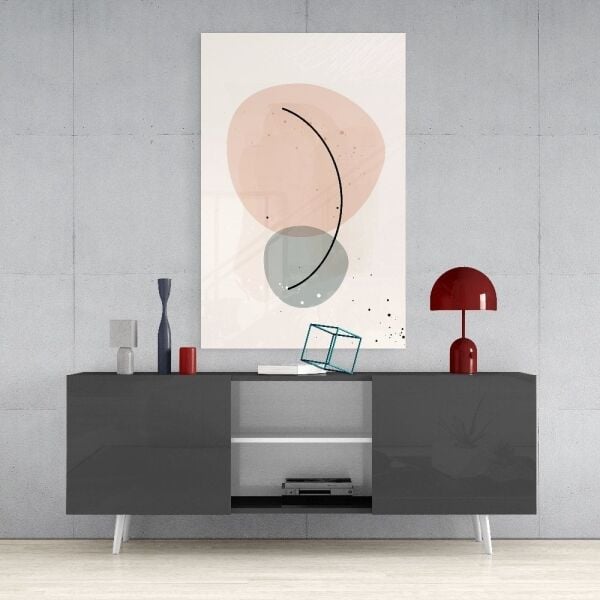 Soyut Şekiller Cam Tablo No:2080