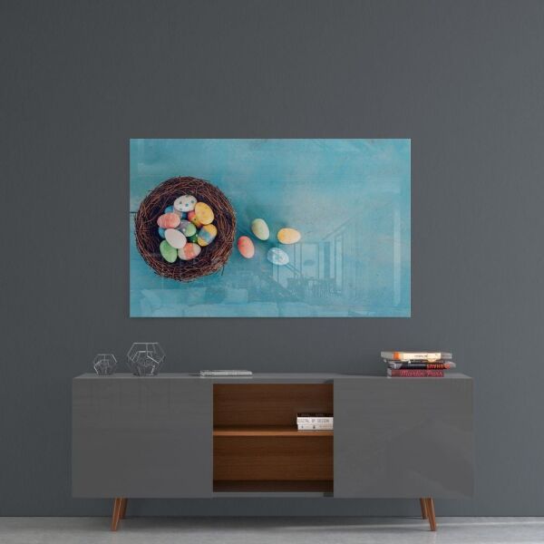 Paskalya Yumurtaları Cam Tablo
