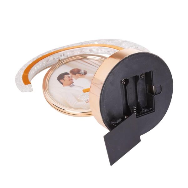 Ledli Kristal Hilal Fotoğraf Çerçevesi Yuvarlak 21x25 cm