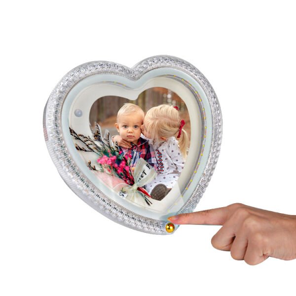 Ledli Kristal Kalpli Fotoğraf Çerçevesi 23x23 cm