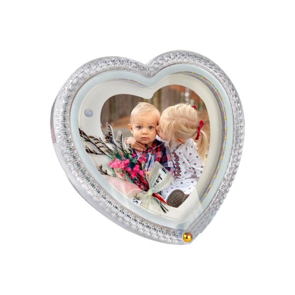 Ledli Kristal Kalpli Fotoğraf Çerçevesi 23x23 cm