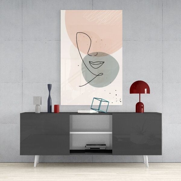 Soyut Şekiller Cam Tablo No:2077