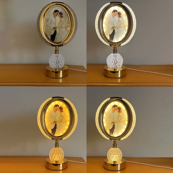 Ledli Kristal Masa Lambası Fotoğraflı 20x34 cm