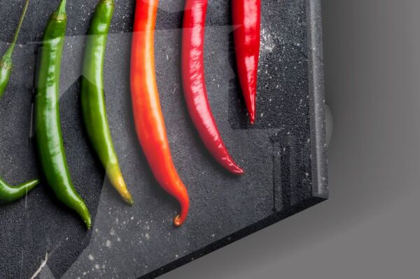 Renkli Biberler Cam Tablo