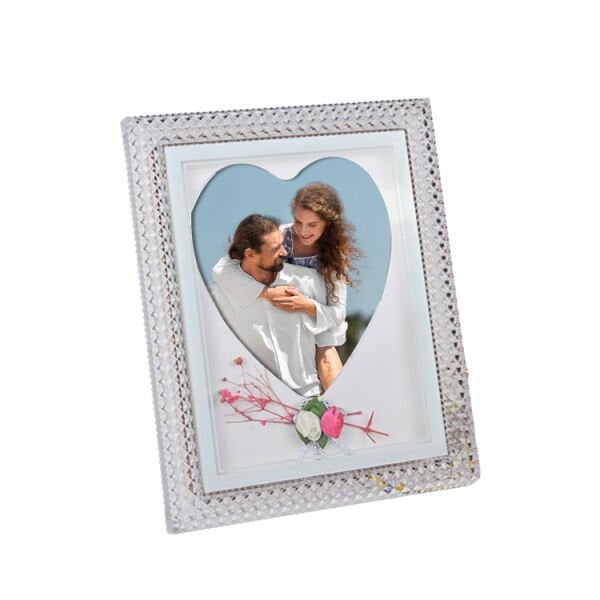 Led Işıklı Kalpli Kristal Fotoğraf Çerçevesi 20x25 cm