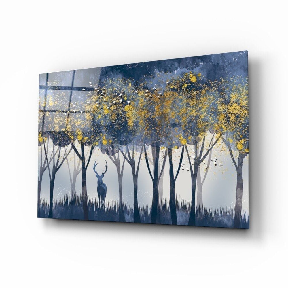 Yalnız Geyik Cam Tablo