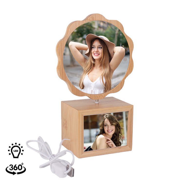 4 Fotoğraflı Ledli Dönen Papatya Fotoğraf Çerçevesi 14x24 cm