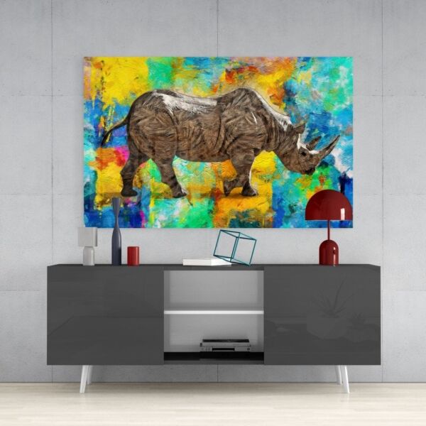 Gergedan Cam Tablo No:1051