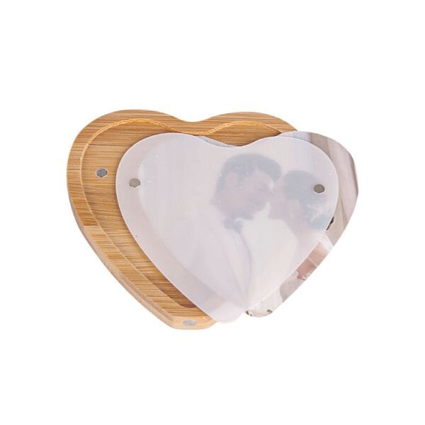 Ledli Fanuslu Pembe Güllü Ahşap Fotoğraf Çerçevesi 21x18 cm