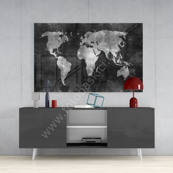 Dünya Haritası Cam Tablo No:3031