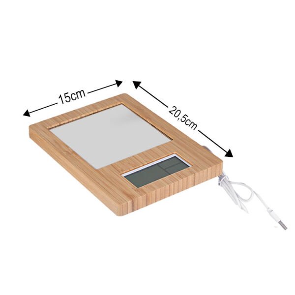 Sihirli Led Ayna Bambu Fotoğraf Çerçevesi Saatli 15x20 cm