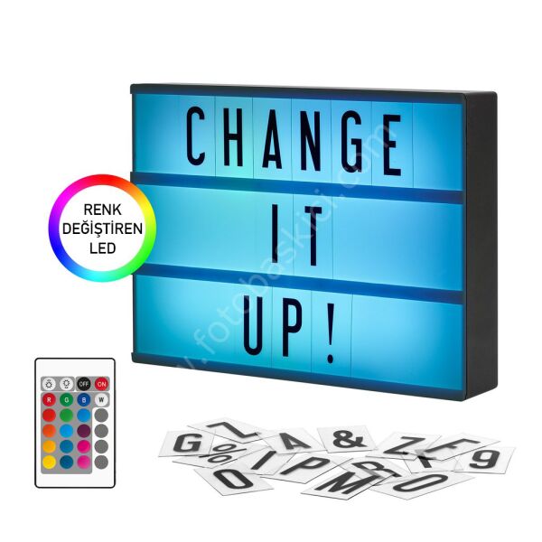 Kişiye Özel Büyük Boy RGB Uzaktan Kumandalı Işıklı Pano (Lightbox)