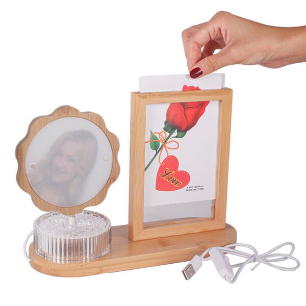 Ledli Dönen Fotoğraf Çerçevesi Papatya 24x18 cm