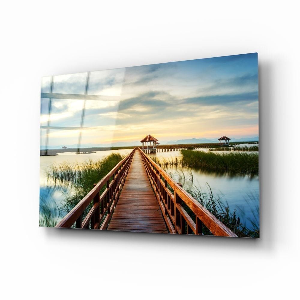 Gölde Uzun Rıhtım Cam Tablo