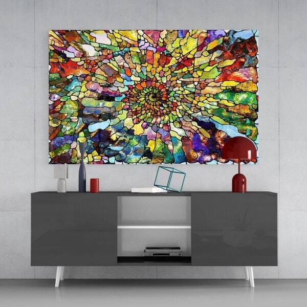 Renkli Mozaik Cam Tablo
