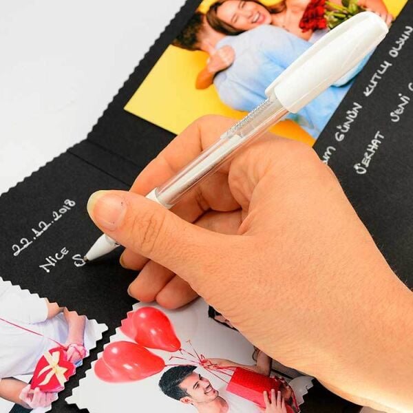 Beyaz Kalem Hediyeli Instabook Anı Defteri 20x20 cm