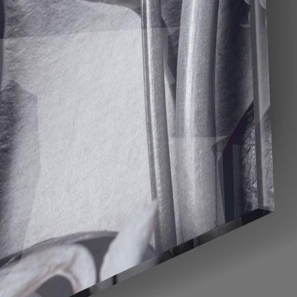 Mavi Çiçekler Cam Tablo