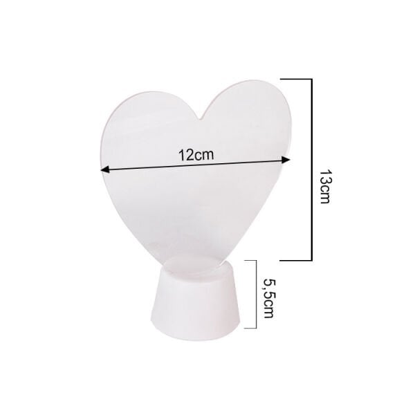 Ledli Karalama Tahtası 18 cm Kalp