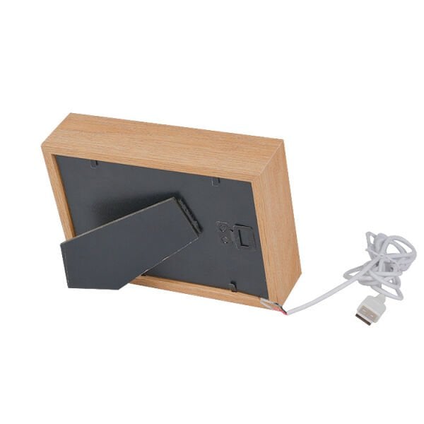 Ahşap Led Işıklı Laleli Fotoğraf Çerçevesi 17x11 cm