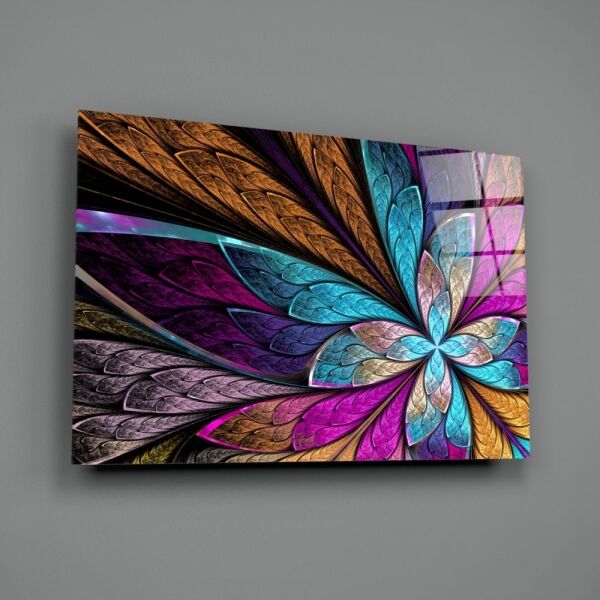 Renkli Çiçek Cam Tablo