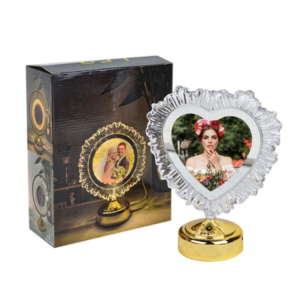 Led Işıklı Kalpli Kristal Fotoğraf Çerçevesi 20x26 cm