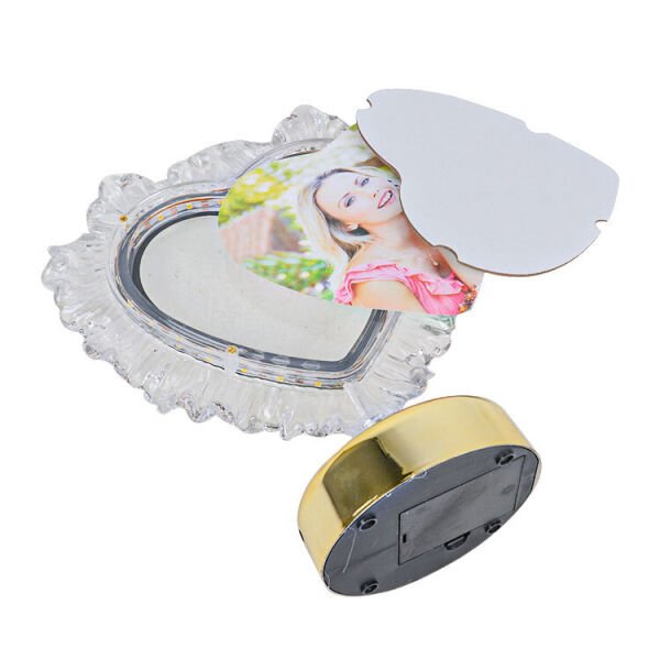 Led Işıklı Kalpli Kristal Fotoğraf Çerçevesi 20x26 cm