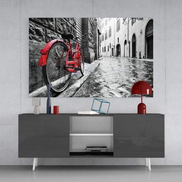 Sokak ve Bisiklet Cam Tablo