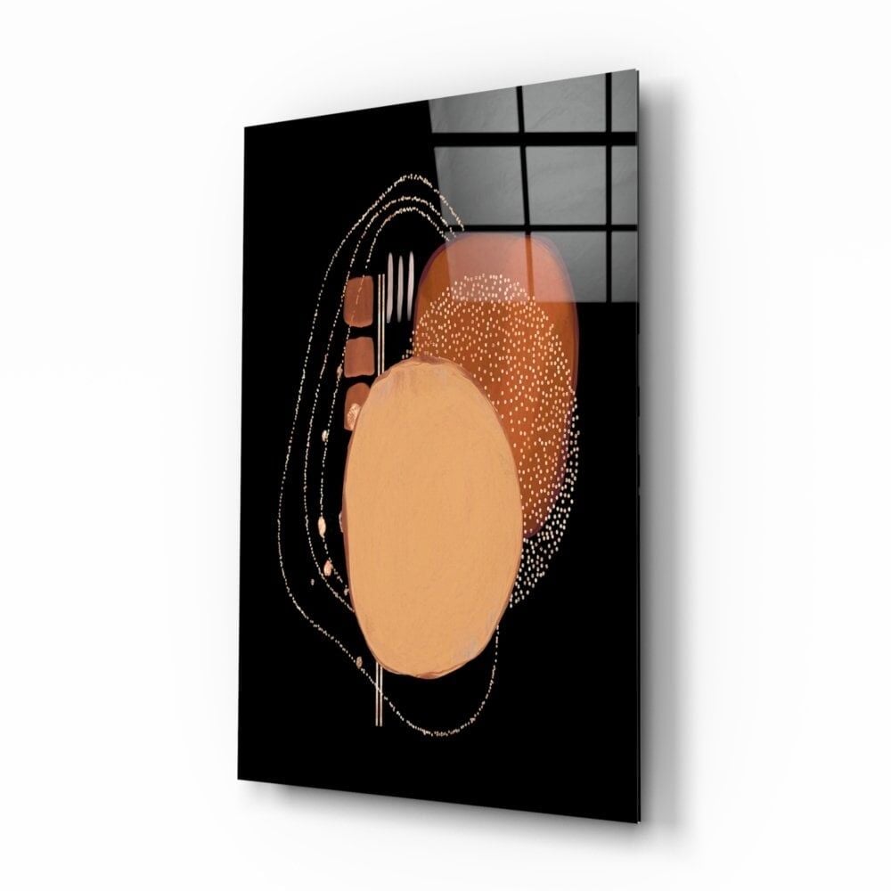 Abstract Siyah Cam Tablo