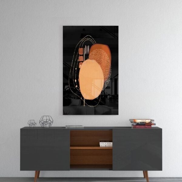 Abstract Siyah Cam Tablo