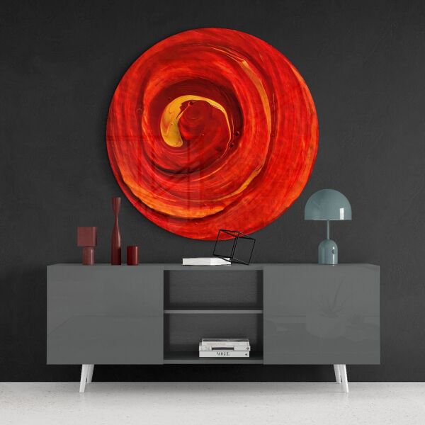 Kırmızını Döngüsü Cam Tablo