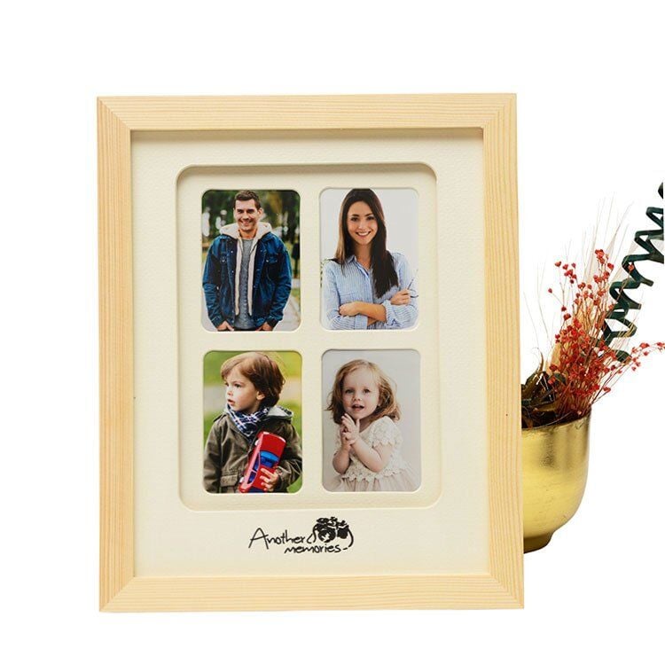 Ahşap Paspartulu 4'lü Fotoğraf Çerçevesi