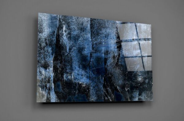 Mavi Soyut Desen Cam Tablo