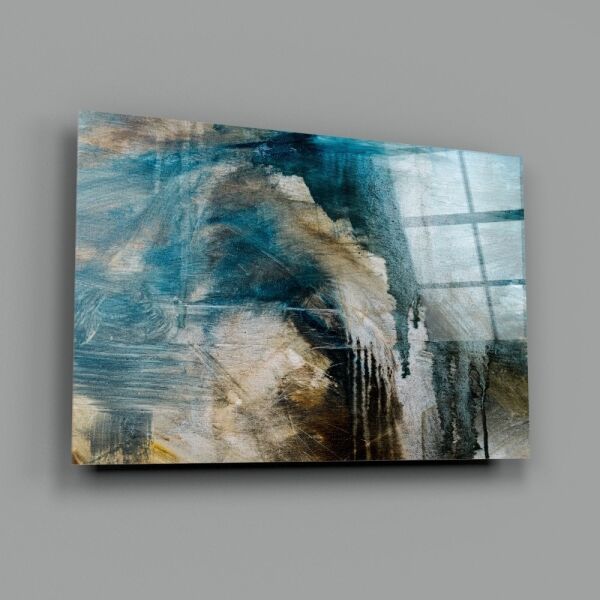 Soyut Renkler Cam Tablo