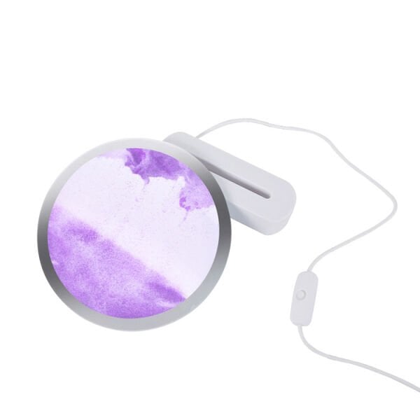 Beyaz Işıklı Dekoratif Sulu Yuvarlak Kum Saati