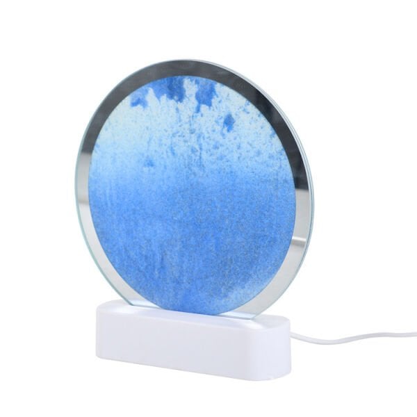 Beyaz Işıklı Dekoratif Sulu Yuvarlak Kum Saati