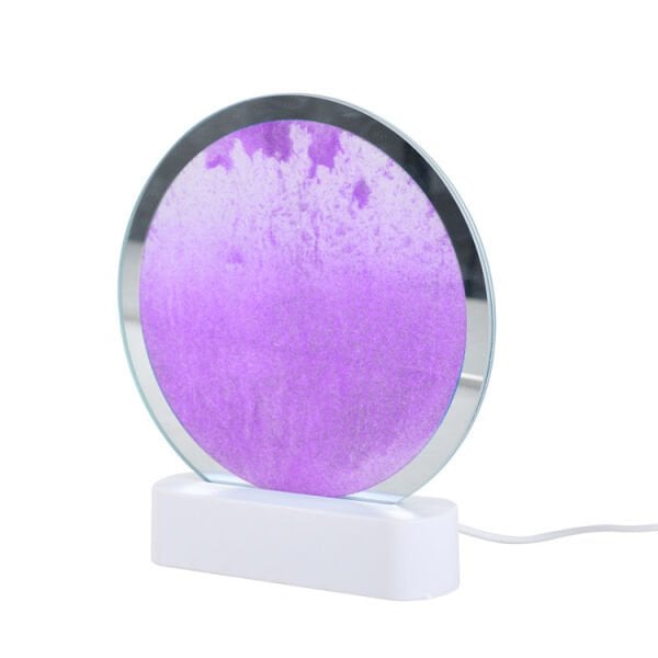 Beyaz Işıklı Dekoratif Sulu Yuvarlak Kum Saati