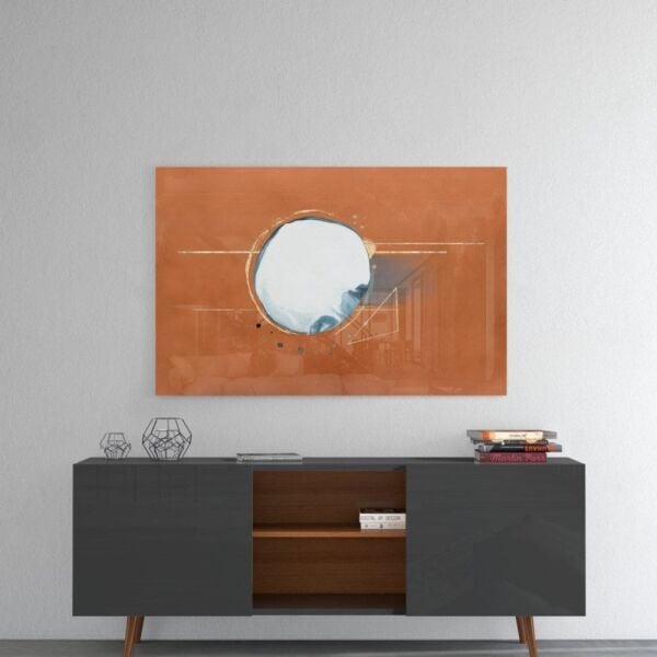 Abstract Tarçın Cam Tablo